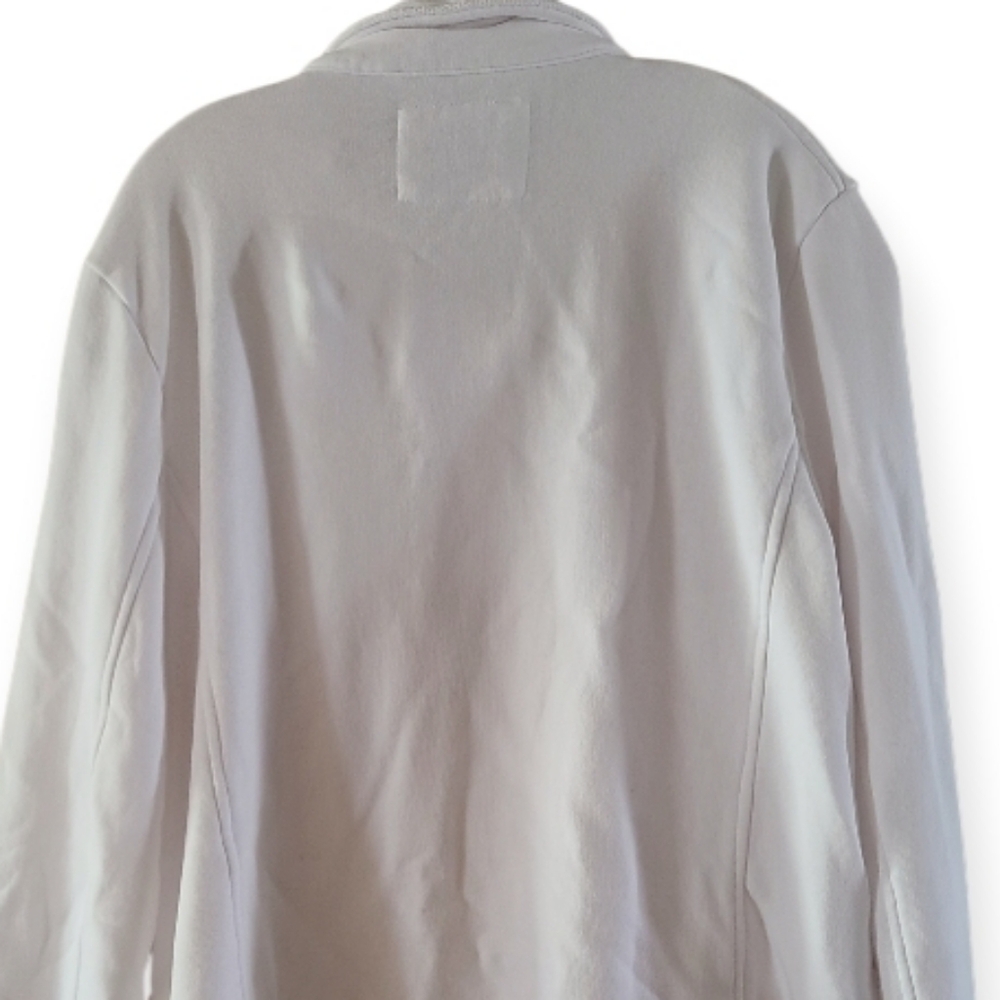 Frank & Eileen Belfast Triple Fleece Sweatshirt Peacoat  White Jacket - Picture 13 of 17